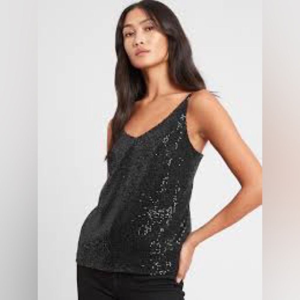 Banana Republic sequin camisole Black XSmall